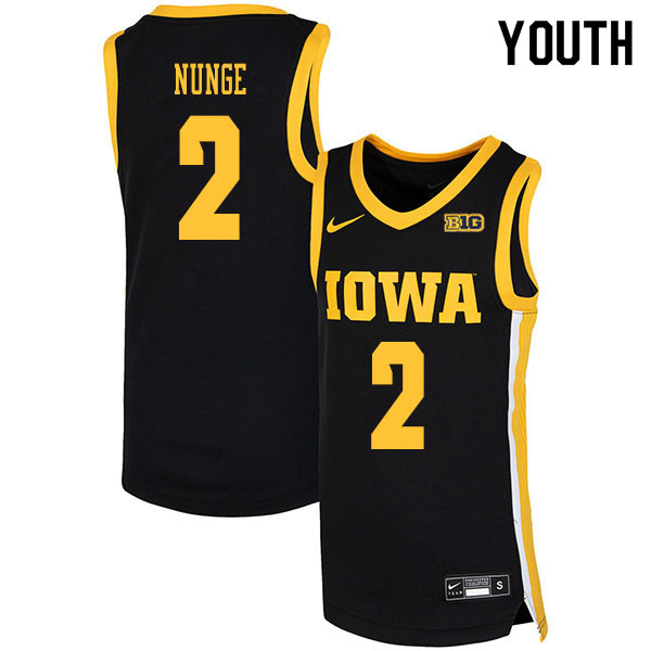 2020 Youth #2 Jack Nunge Iowa Hawkeyes College Basketball Jerseys Sale-Black